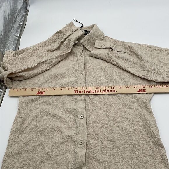 NWOTS pretty little thing cream ruched button down top - Picture 7 of 12